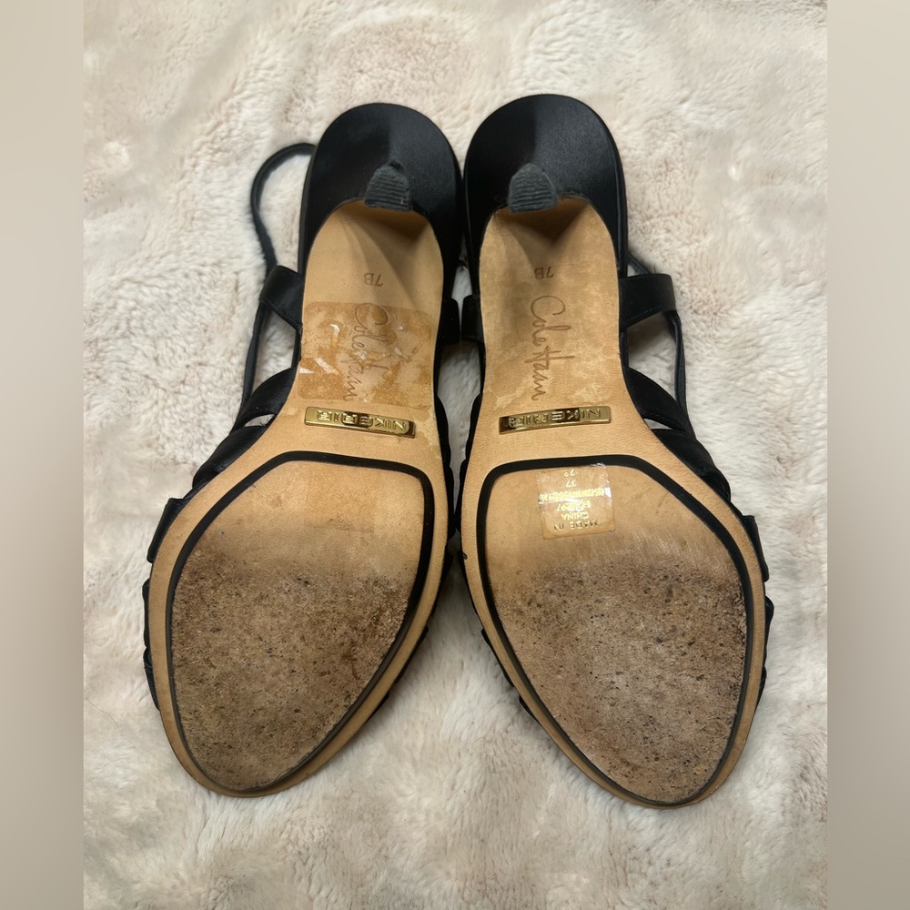 Cole Haan Sari Air Sling BIack Satin Size 7 B - Picture 7 of 8